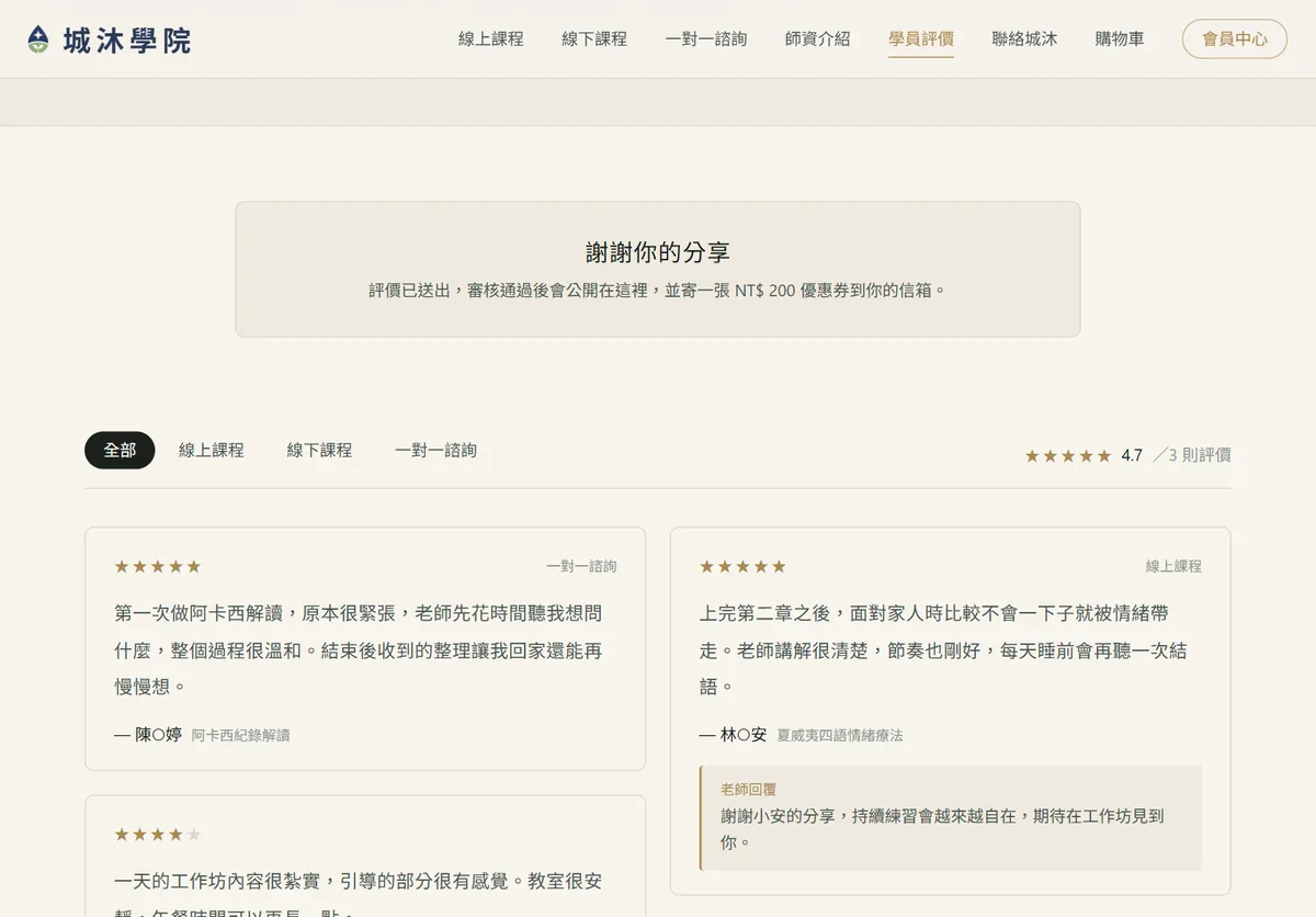 評價已送出